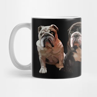 two cute black dogs-vector art Mug